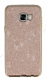 Eiroo Shiny Samsung Galaxy C5 Simli Rose Gold Silikon Klf