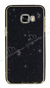 Eiroo Shiny Samsung Galaxy C7 SM-C7000 Prime Simli Siyah Silikon Klf