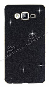 Eiroo Shiny Samsung Galaxy On7 Simli Siyah Silikon Klf
