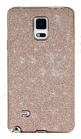Eiroo Shiny Samsung N9100 Galaxy Note 4 Simli Rose Gold Silikon Klf