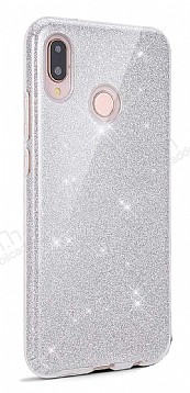 Eiroo Silvery Huawei P Smart 2019 Simli Silver Silikon Klf