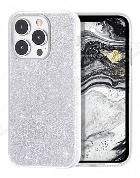 Eiroo Silvery iPhone 13 Pro Max Simli Silver Silikon Klf