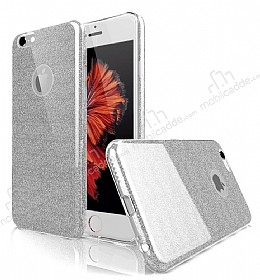 Eiroo Silvery iPhone 6 / 6S Silver Simli Silikon Klf
