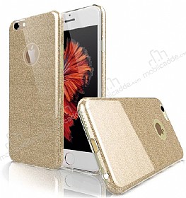 Eiroo Silvery iPhone 6 Plus / 6S Plus Simli Gold Silikon Klf