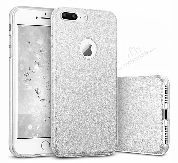 Eiroo Silvery iPhone 7 Plus Simli Silver Silikon Klf