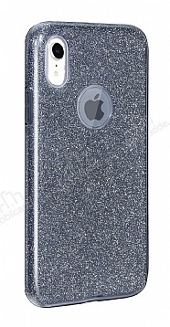 Eiroo Silvery iPhone XR Simli Siyah Silikon Klf