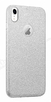 Eiroo Silvery iPhone XR Simli Silver Silikon Klf