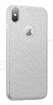 Eiroo Silvery iPhone XS Max Simli Silver Silikon Klf
