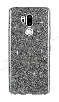 Eiroo Silvery LG G7 ThinQ Simli Siyah Silikon Klf