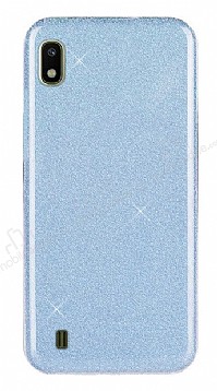 Eiroo Silvery Samsung Galaxy A10 Simli Mavi Silikon Klf