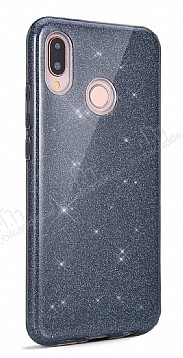 Eiroo Silvery Samsung Galaxy A10S Simli Siyah Silikon Klf