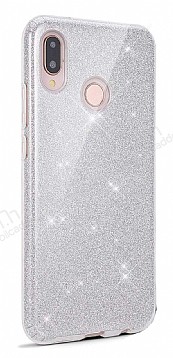 Eiroo Silvery Samsung Galaxy A10S Simli Silver Silikon Klf