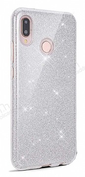 Eiroo Silvery Samsung Galaxy A20 / A30 Simli Silver Silikon Klf