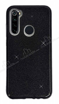 Eiroo Silvery Samsung Galaxy A21 Simli Siyah Silikon Klf