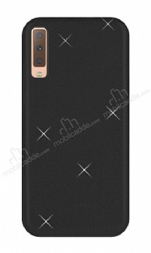 Eiroo Silvery Samsung Galaxy A50 Simli Siyah Silikon Klf