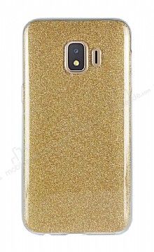 Eiroo Silvery Samsung Galaxy J2 Core Simli Gold Silikon Klf