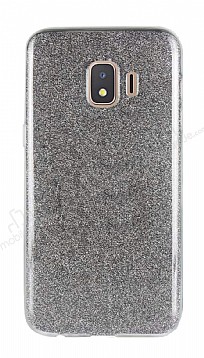 Eiroo Silvery Samsung Galaxy J2 Core Simli Siyah Silikon Klf