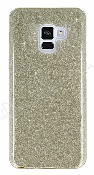 Eiroo Silvery Samsung Galaxy J4 Simli Gold Silikon Klf