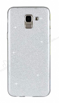 Eiroo Silvery Samsung Galaxy J6 Plus Simli Silver Silikon Klf