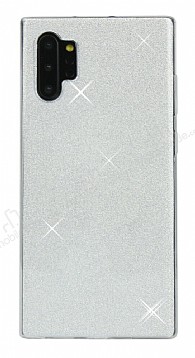 Eiroo Silvery Samsung Galaxy Note 10 Simli Silver Silikon Klf