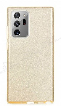 Eiroo Silvery Samsung Galaxy Note 20 Ultra Simli Gold Silikon Klf