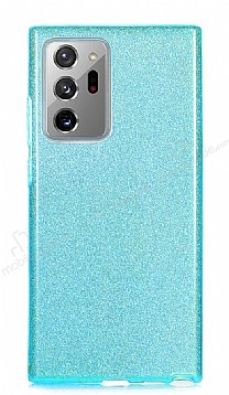 Eiroo Silvery Samsung Galaxy Note 20 Ultra Simli Mavi Silikon Klf