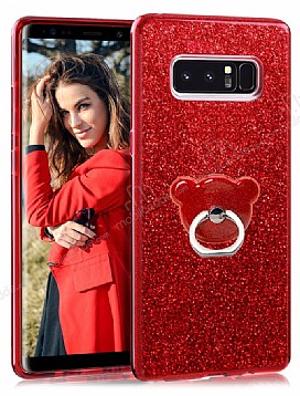 Eiroo Silvery Samsung Galaxy Note 8 Simli Selfie Yzkl Krmz Silikon Klf