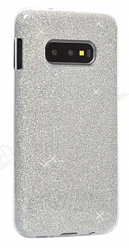 Eiroo Silvery Samsung Galaxy S10 Simli Silver Silikon Klf