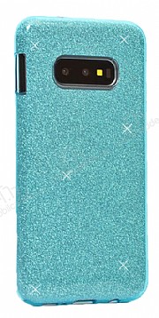 Eiroo Silvery Samsung Galaxy S10 Simli Mavi Silikon Klf