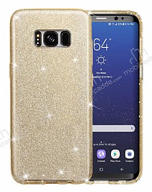 Eiroo Silvery Samsung Galaxy S8 Plus Simli Gold Silikon Klf