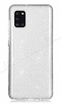 Eiroo Silvery Samsung Galaxy A31 Simli Silver Silikon Klf