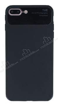 Eiroo Simplified iPhone 7 Plus / 8 Plus Siyah Silikon Kılıf