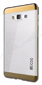 Eiroo Slicoo Samsung Galaxy J2 Rose Gold Metalik Kenarl effaf Silikon Klf