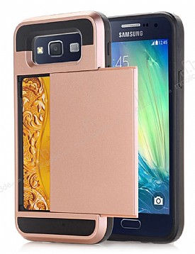 Eiroo Sliding Card Samsung Galaxy J7 Ultra Koruma Rose Gold Klf