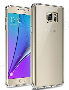 Eiroo Slim Hybrid Samsung Galaxy Note 5 Silikon Kenarl effaf Rubber Klf