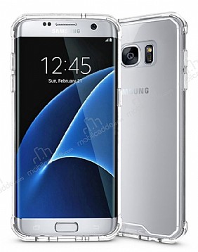 Eiroo Slim Hybrid Samsung Galaxy S7 Edge Silikon Kenarl effaf Rubber Klf