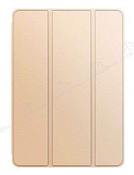 Eiroo Smart iPad 2 / 3 / 4 Kapakl Gold Deri Klf