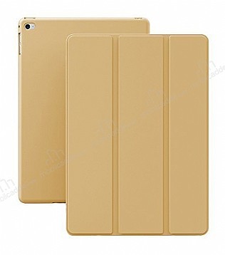 Eiroo Smart iPad mini 4 Kapakl Gold Deri Klf