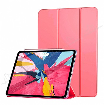 Eiroo Smart iPad Pro 11 Kapakl Krmz Deri Klf