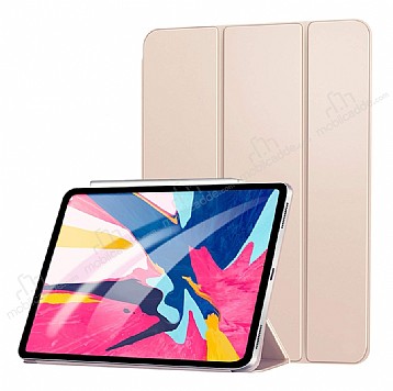 Eiroo Smart iPad Pro 12.9 2018 Kapakl Gold Deri Klf