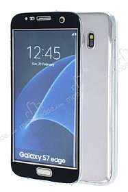 Eiroo Smart Touch Samsung Galaxy S7 Edge Tam Koruma Siyah Silikon Klf