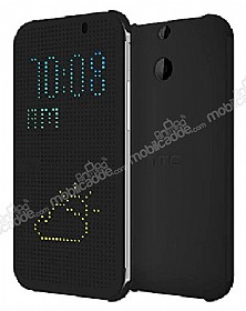 Eiroo Dot View HTC One E8 Uyku Modlu Siyah Klf
