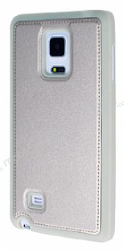 Eiroo Smother Samsung Galaxy Note Edge Silikon Kenarl Gold Deri Klf