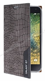 Samsung Galaxy E7 Snake Gizli Mknatsl Yan Kapakl Fme Deri Klf