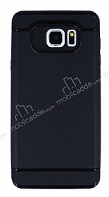 Eiroo Soft Samsung Galaxy Note 5 Siyah Kenarl Siyah Silikon Klf