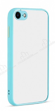 Eiroo Soft Touch iPhone SE 2020 Ultra Koruma Turkuaz Klf