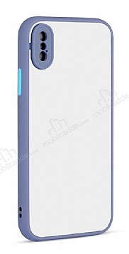 Eiroo Soft Touch iPhone X / XS Ultra Koruma Mavi Klf