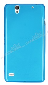Sony Xperia C4 Ultra nce effaf Mavi Silikon Klf