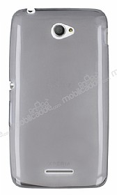 Sony Xperia E4 Ultra nce effaf Siyah Silikon Klf