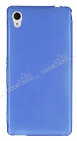 Sony Xperia M4 Aqua Ultra nce effaf Mavi Silikon Klf